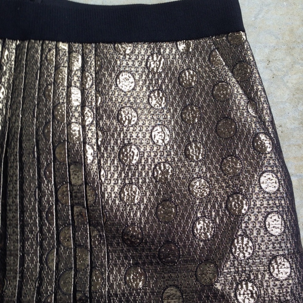 J. Crew Metallic Gold Pleated Mini Skirt - Picture 7 of 9